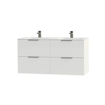 Tiger badkamermeubel Studio 120cm hoogglans wit met platte RVS greep Tiger Badkamermeubel Studio 120cm Hoogglans Wit Met Platte RVS Greep -Badkamerwinkel Voor Thuis 123 556