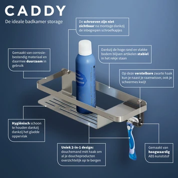 Tiger Douchemand Met Haak Caddy Rvs Tiger Douchemand Met Haak Caddy Rvs -Badkamerwinkel Voor Thuis 123 56