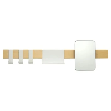 Sealskin Kapstok met Spiegel Brix Wit Sealskin Kapstok Met Spiegel Brix Wit -Badkamerwinkel Voor Thuis 123 5756