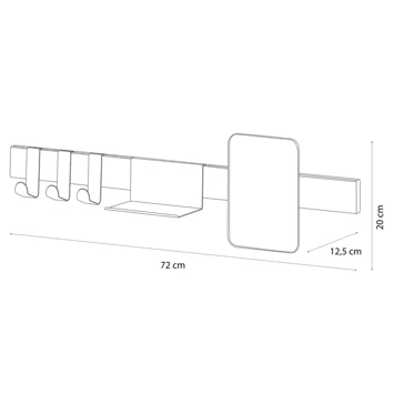 Sealskin Kapstok met Spiegel Brix Wit Sealskin Kapstok Met Spiegel Brix Wit -Badkamerwinkel Voor Thuis 123 5761