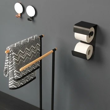 Sealskin Haak met Spiegel Brix Zwart Sealskin Haak Met Spiegel Brix Zwart -Badkamerwinkel Voor Thuis 123 5808