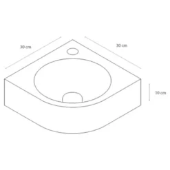 Differnz Cleo Hoekfontein Wit 30X30X10 Cm -Badkamerwinkel Voor Thuis 123 5968