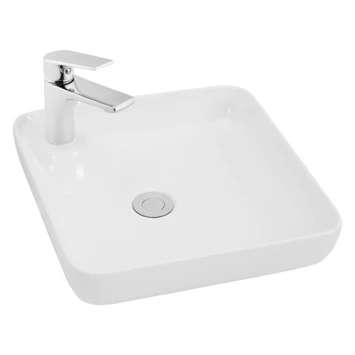 Van Marcke Waskom Fontana Opbouw Wit Keramiek 40x40x12.5 cm Van Marcke Waskom Fontana Opbouw Wit Keramiek 40x40x12.5 Cm -Badkamerwinkel Voor Thuis 123 5993