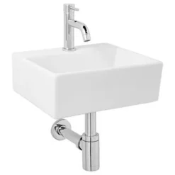 Atlantic Fonteinset Alex Vierkant Wit Keramiek 33.5x29.5x11.5 Cm