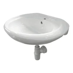 Isifix Wastafel Ecos Rond Wit Keramiek 60x52x32 Cm