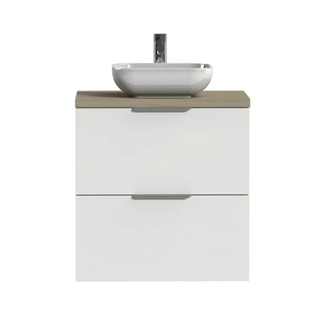 Tiger badkamermeubel Studio 60cm hoogglans wit/witte waskom met profielgrepen Tiger Badkamermeubel Studio 60cm Hoogglans Wit/witte Waskom Met Profielgrepen -Badkamerwinkel Voor Thuis 123 622