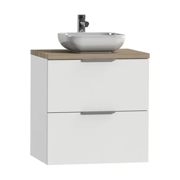 Tiger badkamermeubel Studio 60cm hoogglans wit/witte waskom met profielgrepen Tiger Badkamermeubel Studio 60cm Hoogglans Wit/witte Waskom Met Profielgrepen -Badkamerwinkel Voor Thuis 123 623