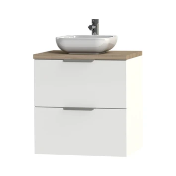 Tiger badkamermeubel Studio 60cm hoogglans wit/witte waskom met profielgrepen Tiger Badkamermeubel Studio 60cm Hoogglans Wit/witte Waskom Met Profielgrepen -Badkamerwinkel Voor Thuis 123 624