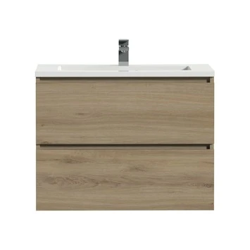 Tiger Karlo badkamermeubel 80 cm chalet eiken met wastafel hoogglans wit Tiger Karlo Badkamermeubel 80 Cm Chalet Eiken Met Wastafel Hoogglans Wit -Badkamerwinkel Voor Thuis 123 633