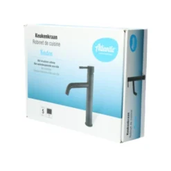 Atlantic Keukenkraan Kaden Met Hendel Zwart -Badkamerwinkel Voor Thuis 123 6565