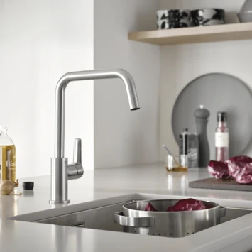 Grohe keukenkraan Start hoge U-uitloop QuickFix supersteel (RVS look) Grohe Keukenkraan Start Hoge U-uitloop QuickFix Supersteel (RVS Look) -Badkamerwinkel Voor Thuis 123 6666