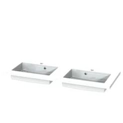 Tiger Maryport Badkamermeubelset 120 Cm Mat Wit Met Wit Glanzende Polybeton Wastafel En Matzwarte Grepen -Badkamerwinkel Voor Thuis 123 670