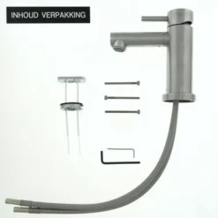 Tiger Wastafelkraan Boston Met Hendel RVS 5 Tiger Wastafelkraan Boston Met Hendel RVS -Badkamerwinkel Voor Thuis 123 6710