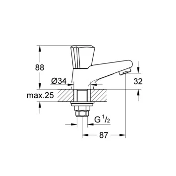 Grohe Fonteinkraan Costa Trend met Draaiknop Chroom Grohe Fonteinkraan Costa Trend Met Draaiknop Chroom -Badkamerwinkel Voor Thuis 123 6717