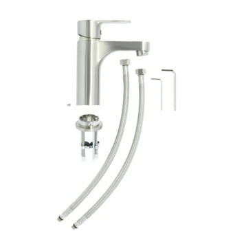 Atlantic wastafelkraan Parker met hendel RVS Atlantic Wastafelkraan Parker Met Hendel RVS -Badkamerwinkel Voor Thuis 123 6755