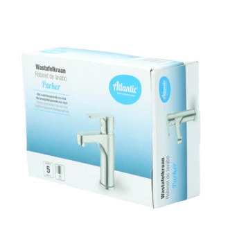 Atlantic wastafelkraan Parker met hendel RVS Atlantic Wastafelkraan Parker Met Hendel RVS -Badkamerwinkel Voor Thuis 123 6756