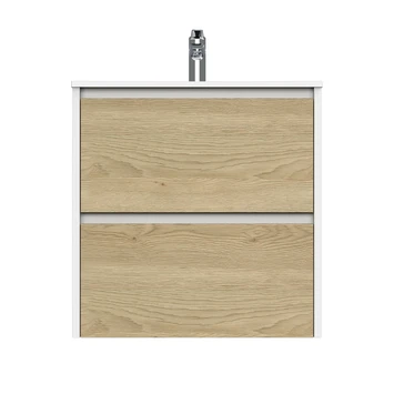 Tiger Reverse Meubelset 60 cm met 2 lades Naturel eik / Mat wit inclusief Oval wastafel Hoogglans wit Tiger Reverse Meubelset 60 Cm Met 2 Lades Naturel Eik / Mat Wit Inclusief Oval Wastafel Hoogglans Wit -Badkamerwinkel Voor Thuis 123 678