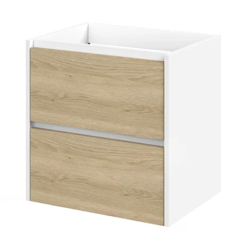 Tiger Reverse Meubelset 60 cm met 2 lades Naturel eik / Mat wit inclusief Oval wastafel Hoogglans wit Tiger Reverse Meubelset 60 Cm Met 2 Lades Naturel Eik / Mat Wit Inclusief Oval Wastafel Hoogglans Wit -Badkamerwinkel Voor Thuis 123 679