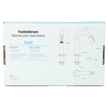Atlantic fonteinkraan Scott met draaiknop Chroom Atlantic Fonteinkraan Scott Met Draaiknop Chroom -Badkamerwinkel Voor Thuis 123 6795