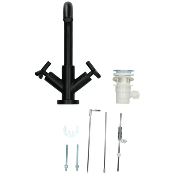 Absolut wastafelkraan Post 2-knops Zwart Absolut Wastafelkraan Post 2-knops Zwart -Badkamerwinkel Voor Thuis 123 6828