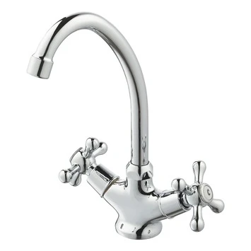 Handson Keukenkraan Louise 2-knops met C-uitloop Chroom Handson Keukenkraan Louise 2-knops Met C-uitloop Chroom -Badkamerwinkel Voor Thuis 123 6851