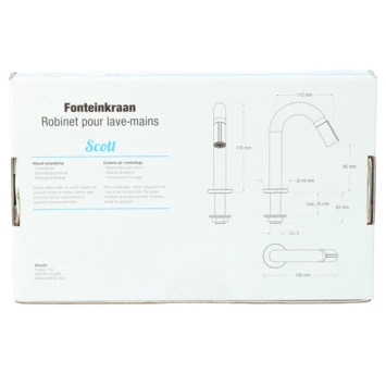 Atlantic fonteinkraan Scott met draaiknop RVS Atlantic Fonteinkraan Scott Met Draaiknop RVS -Badkamerwinkel Voor Thuis 123 6893