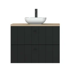 Tiger Maryport Badkamermeubelset 80 Cm Mat Zwart Met Licht Eiken Houten Wasblad, Keramische Opzetkom En Matzwarte Grepen 6 Tiger Maryport Badkamermeubelset 80 Cm Mat Zwart Met Licht Eiken Houten Wasblad, Keramische Opzetkom En Matzwarte Grepen -Badkamerwinkel Voor Thuis 123 692