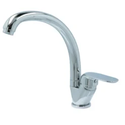 OK Keukenkraan Met Hoog Gebogen Uitloop En Hendel Chroom