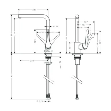 Hansgrohe Keukenkraan Cento L 1-greeps Hansgrohe Keukenkraan Cento L 1-greeps -Badkamerwinkel Voor Thuis 123 6985