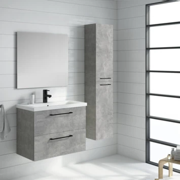 Atlantic badmeubelset Sienna 80 cm beton Atlantic Badmeubelset Sienna 80 Cm Beton -Badkamerwinkel Voor Thuis 123 703