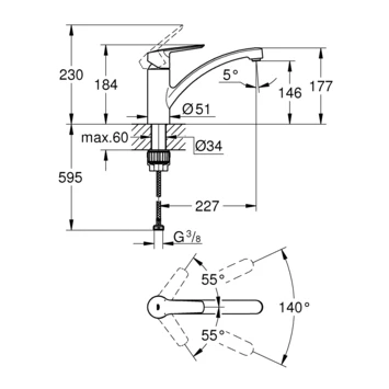 Grohe Quickfix keukenkraan Start lage uitloop chroom Grohe Quickfix Keukenkraan Start Lage Uitloop Chroom -Badkamerwinkel Voor Thuis 123 7044