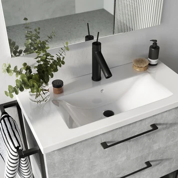 Atlantic badmeubelset Sienna 80 cm beton Atlantic Badmeubelset Sienna 80 Cm Beton -Badkamerwinkel Voor Thuis 123 705