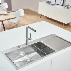 Grohe Colours Keukenkraan Essence New RVS Met Uittrekbare Mousseur -Badkamerwinkel Voor Thuis 123 7055