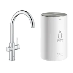 Grohe Red Compact Keukenkraan Met C-uitloop En 4 Liter Kokend Water Boiler Chroom