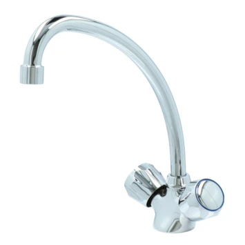 Handson Keukenkraan Thomas 2-knops Chroom met uitloop 235mm Handson Keukenkraan Thomas 2-knops Chroom Met Uitloop 235mm -Badkamerwinkel Voor Thuis 123 7135