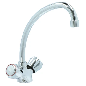 Handson Keukenkraan Thomas 2-knops Chroom met uitloop 235mm Handson Keukenkraan Thomas 2-knops Chroom Met Uitloop 235mm -Badkamerwinkel Voor Thuis 123 7141