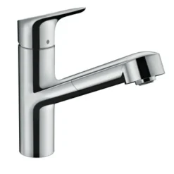 Hansgrohe Keukenkraan Focus M43 Met Hendel En Uittrekbare Sproeikop Chroom 150