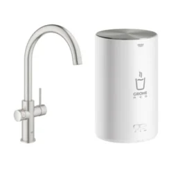 Grohe Red Compact Keukenkraan Met C-uitloop En 4 Liter Kokend Water Boiler Supersteel