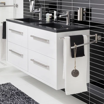 Boston kolomkast 40cm wit hoogglans rvs TIGER Boston Kolomkast 40cm Wit Hoogglans Rvs -Badkamerwinkel Voor Thuis 123 727