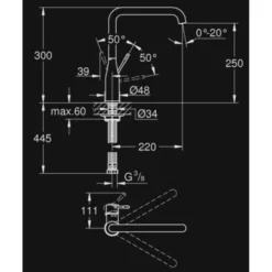 GROHE Keukenkraan Essence L-size Met Hendel Chroom -Badkamerwinkel Voor Thuis 123 7324