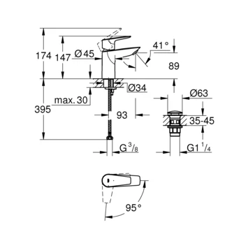 Grohe wastafelkraan Start edge S-size QuickFix chroom Grohe Wastafelkraan Start Edge S-size QuickFix Chroom -Badkamerwinkel Voor Thuis 123 7349
