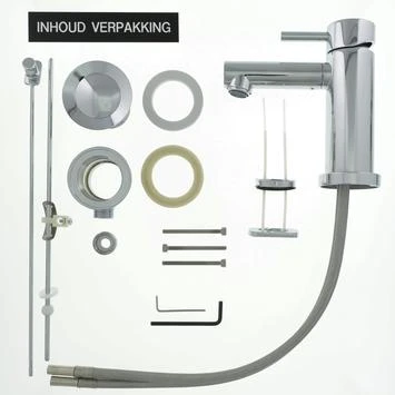 Tiger Wastafelkraan Boston met Hendel en Waste Chroom Tiger Wastafelkraan Boston Met Hendel En Waste Chroom -Badkamerwinkel Voor Thuis 123 7377