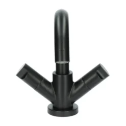 Aqualino Wastafelkraan Fortore 2-knops Met Waste Zwart -Badkamerwinkel Voor Thuis 123 7425