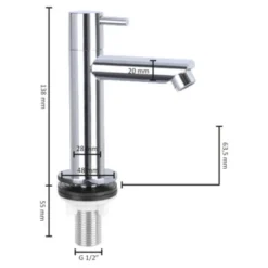 Differnz Fonteinkraan Recht Chroom -Badkamerwinkel Voor Thuis 123 7525