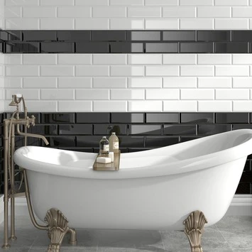 Wandtegel Metro XL Hoogglans Wit 15x45 cm 1 m² Wandtegel Metro XL Hoogglans Wit 15x45 Cm 1 M² -Badkamerwinkel Voor Thuis 123 7650