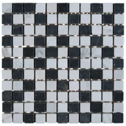 Mozaiek Wit/Zwart/Grijs 30x30cm