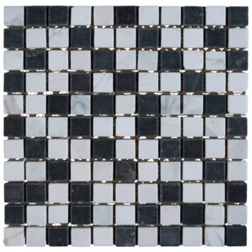 Mozaiek Wit/Zwart/Grijs 30x30cm Mozaiek Wit/Zwart/Grijs 30x30cm -Badkamerwinkel Voor Thuis 123 7662