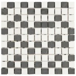 Mozaiek Wit/Zwart/Grijs 30x30cm 2 Mozaiek Wit/Zwart/Grijs 30x30cm -Badkamerwinkel Voor Thuis 123 7664