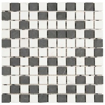 Mozaiek Wit/Zwart/Grijs 30x30cm Mozaiek Wit/Zwart/Grijs 30x30cm -Badkamerwinkel Voor Thuis 123 7664