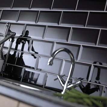 Wandtegel Metro Zwart 10x20 cm 0,96 m² Wandtegel Metro Zwart 10x20 Cm 0,96 M² -Badkamerwinkel Voor Thuis 123 7748